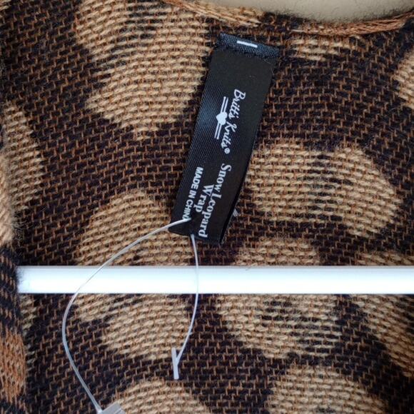 Britt's Knits Leopard Print Soft Sweater Fall Kimono L/XL New Without Tags - Picture 4 of 7